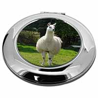 Llama Make-Up Round Compact Mirror