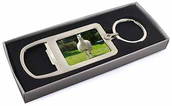 Llama Chrome Metal Bottle Opener Keyring in Box