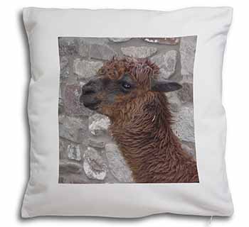 South American Llama Soft White Velvet Feel Scatter Cushion