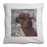 South American Llama Soft White Velvet Feel Scatter Cushion