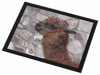 South American Llama Black Rim High Quality Glass Placemat