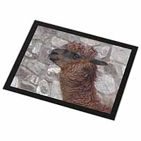 South American Llama Black Rim High Quality Glass Placemat