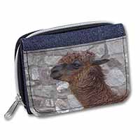 South American Llama Unisex Denim Purse Wallet