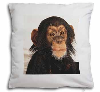 Chimpanzee Soft White Velvet Feel Scatter Cushion