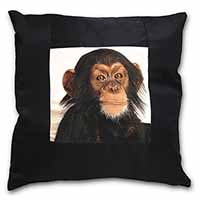 Chimpanzee Black Satin Feel Scatter Cushion