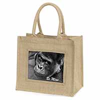 Be Mine! Gorilla Natural/Beige Jute Large Shopping Bag