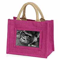 Be Mine! Gorilla Little Girls Small Pink Jute Shopping Bag