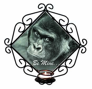 Be Mine! Gorilla Wrought Iron Wall Art Candle Holder