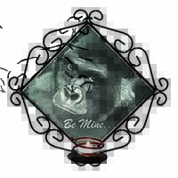 Be Mine! Gorilla Wrought Iron Wall Art Candle Holder