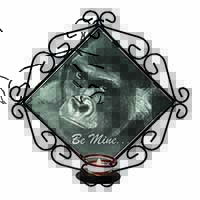 Be Mine! Gorilla Wrought Iron Wall Art Candle Holder