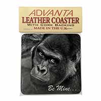 Be Mine! Gorilla Single Leather Photo Coaster