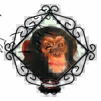 Chimpanzee Wrought Iron Wall Art Candle Holder