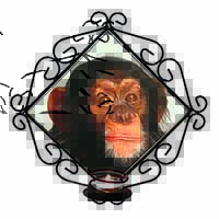 Chimpanzee Wrought Iron Wall Art Candle Holder