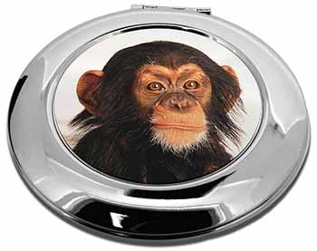 Chimpanzee Make-Up Round Compact Mirror