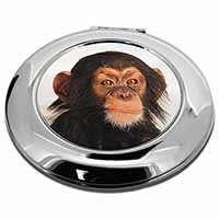 Chimpanzee Make-Up Round Compact Mirror