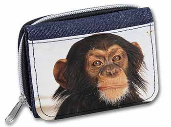 Chimpanzee Unisex Denim Purse Wallet