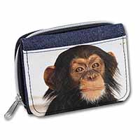 Chimpanzee Unisex Denim Purse Wallet