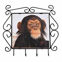Chimpanzee Wrought Iron Key Holder Hooks