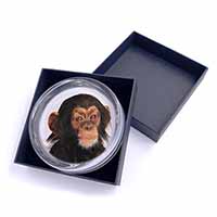 Chimpanzee Glass Paperweight in Gift Box