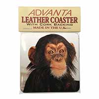 Chimpanzee Single Leather Photo Coaster