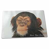 Large Glass Cutting Chopping Board Chimpanzee 