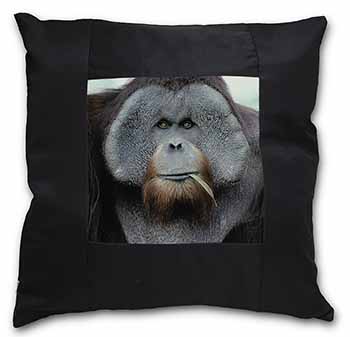 Handsome Orangutan Black Satin Feel Scatter Cushion