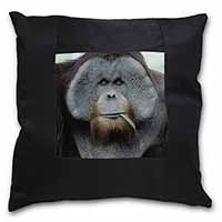 Handsome Orangutan Black Satin Feel Scatter Cushion