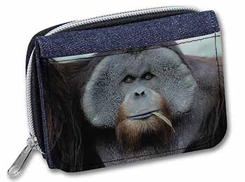 Handsome Orangutan Unisex Denim Purse Wallet