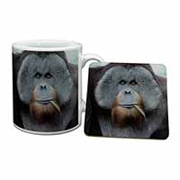 Handsome Orangutan Mug and Coaster Set