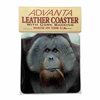Handsome Orangutan Single Leather Photo Coaster