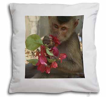 Monkey with Flowers Soft Velvet Feel Cushion Cover With Inner Pillow