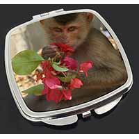 Monkey with Flowers Make-Up Compact Mirror Stocking Filler Gift