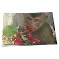 Monkey with Flowers Extra Large Toughened Glass Cutting, Chopping Board