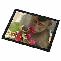 Monkey with Flowers Black Rim Glass Placemat Animal Table Gift
