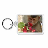 Monkey with Flowers Photo Keyring Animal Gift