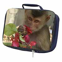 Monkey with Flowers Navy Insulated School Lunch Box Bag