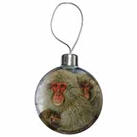 Monkey Family in Snow Christmas Bauble