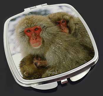 Monkey Family in Snow Make-Up Compact Mirror