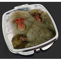 Monkey Family in Snow Make-Up Compact Mirror