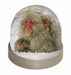 Monkey Family in Snow Snow Globe Photo Waterball