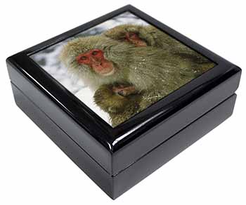 Monkey Family in Snow Keepsake/Jewellery Box