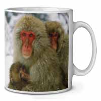 Monkey Family in Snow Ceramic 10oz Coffee Mug/Tea Cup