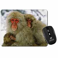 Monkey Family in Snow Computer Mouse Mat