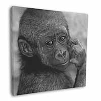 Baby Mountain Gorilla Square Canvas 12"x12" Wall Art Picture Print