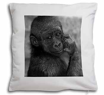 Baby Mountain Gorilla Soft White Velvet Feel Scatter Cushion