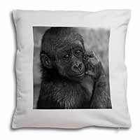 Baby Mountain Gorilla Soft White Velvet Feel Scatter Cushion