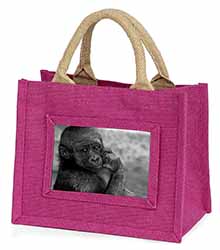 Baby Mountain Gorilla Little Girls Small Pink Jute Shopping Bag