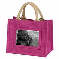 Baby Mountain Gorilla Little Girls Small Pink Jute Shopping Bag