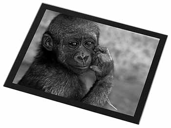 Baby Mountain Gorilla Black Rim High Quality Glass Placemat