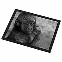 Baby Mountain Gorilla Black Rim High Quality Glass Placemat